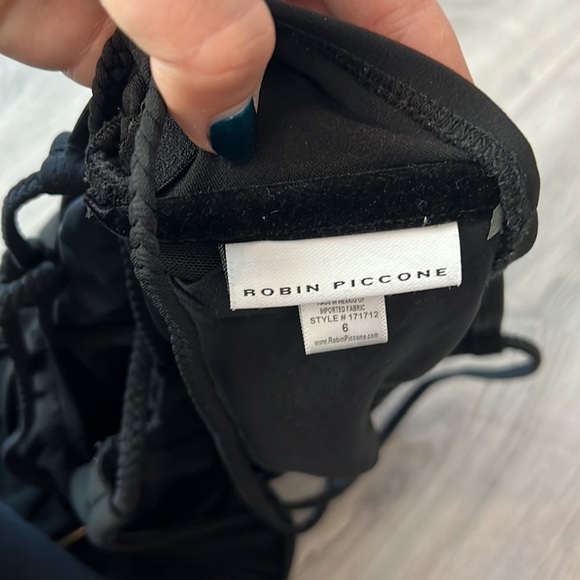 Robin  Piccone black strappy back bathing suit size 6 - Picture 9 of 9